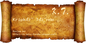 Kripkó Tünde névjegykártya