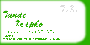 tunde kripko business card